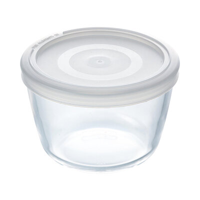 Pyrex Cook and Freeze Ronde Glazen Vershoudschaal met Deksel 0.6L