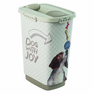 Rotho Cody Dog Pet Food Container 25L Cappuccino/Zand