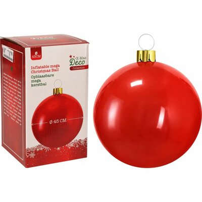 Kerstbal Opblaasbaar 45 cm Rood