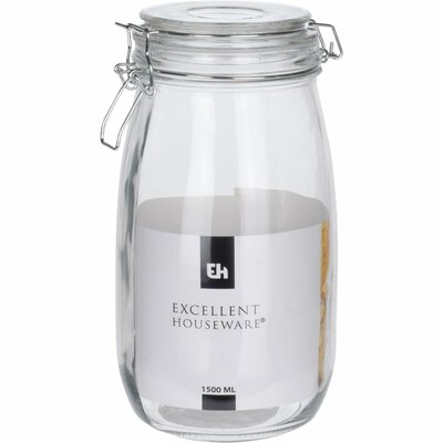 Excellent Houseware Voorraadpot Met Deksel 1500ml Met Klem