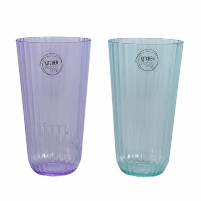 Drinkglas Kunststof 2 Assorti Kleur 15cm