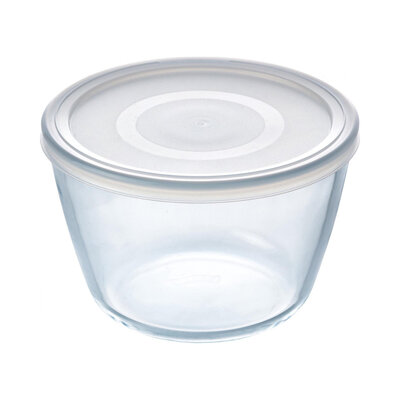 Pyrex Cook and Freeze Ronde Glazen Vershoudschaal met Deksel 1.6L